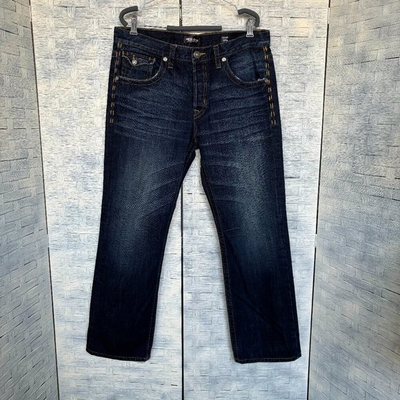 MEK Other - MEK DNM Tucker Straight Blue Dark Wash Denim Button Fly 5 Pockets sz 36X34